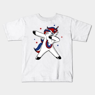 USA Dabbing Unicorn Kids T-Shirt